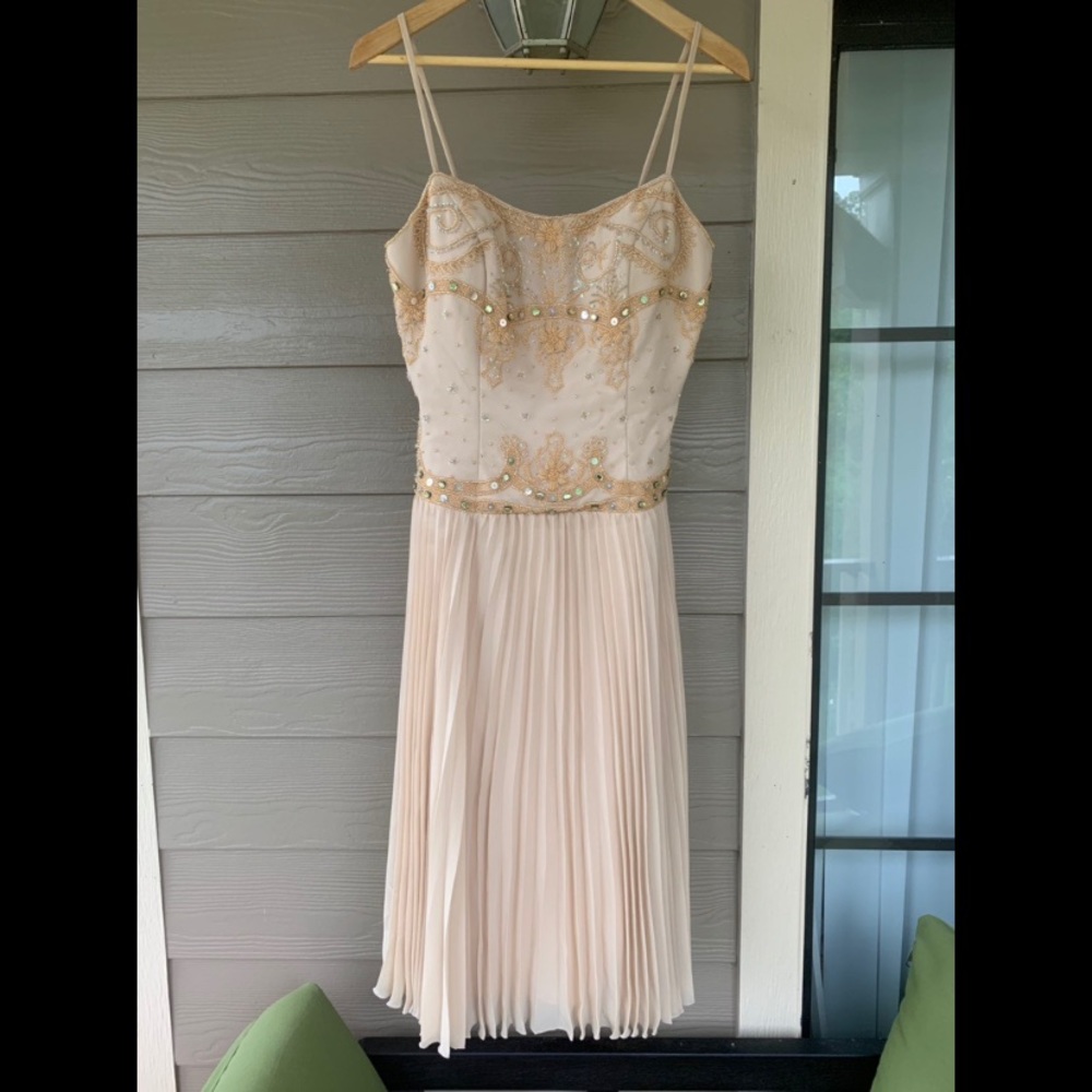 Vintage Pleated Flapper Princess Dress Beaded